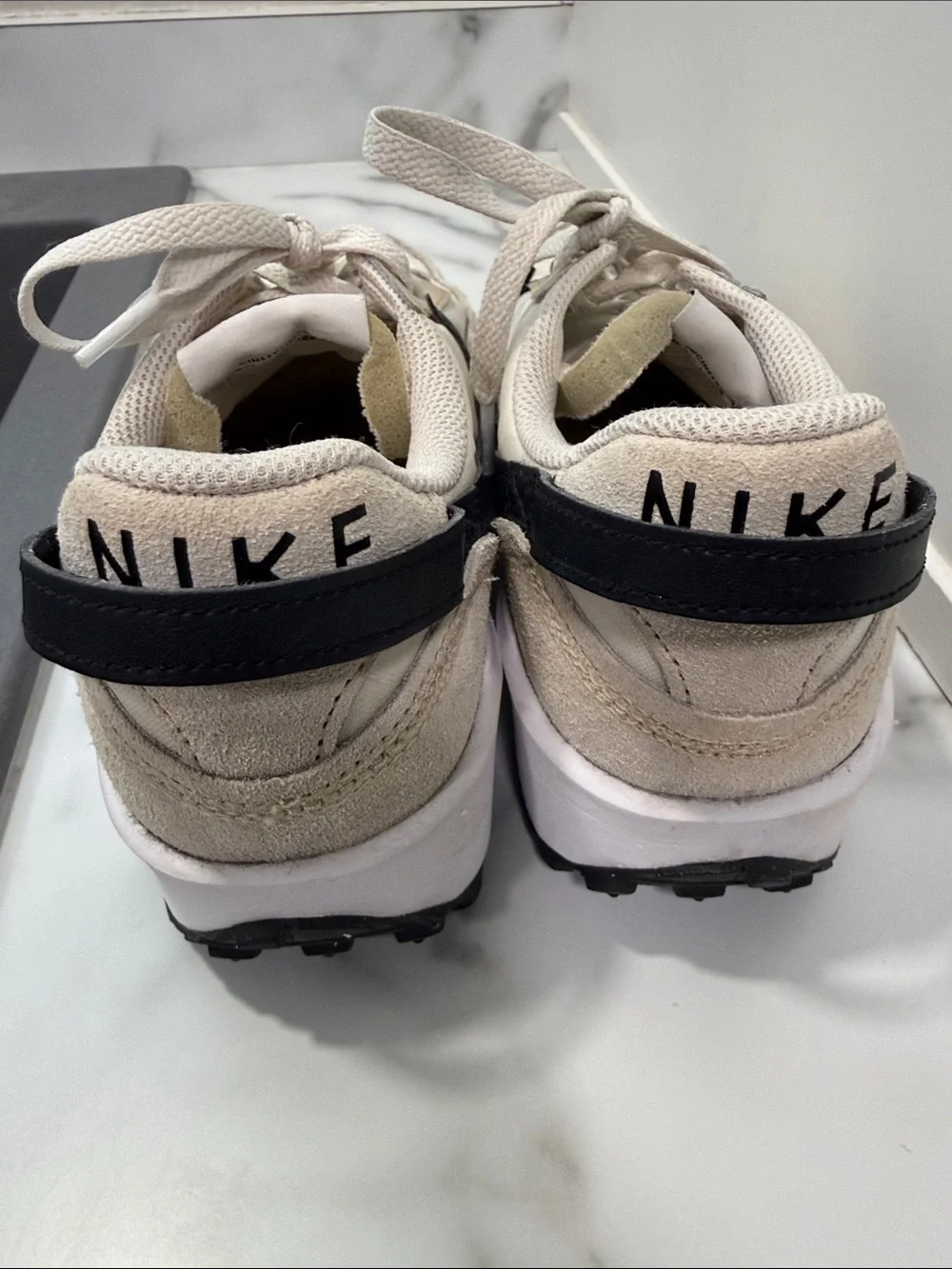 Nike Waffle Debut Athletic Shoes Womens 8 Sanddrift Black Phantom White Lace Up